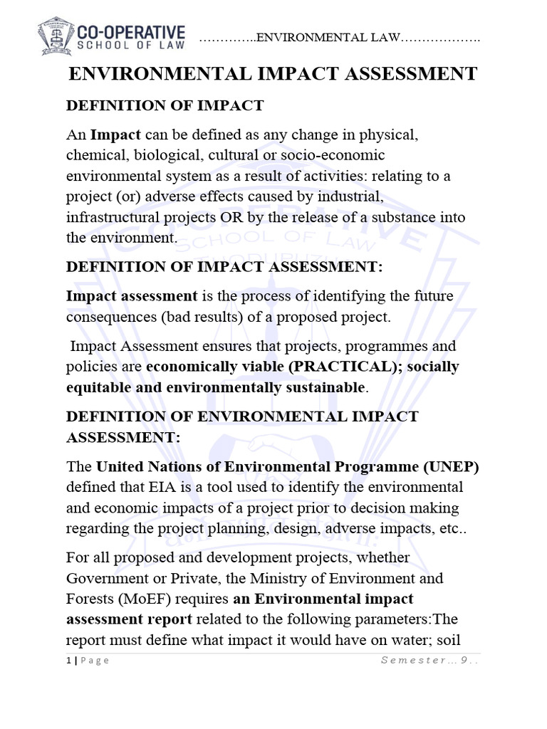 Environment Impact Assessment PDF