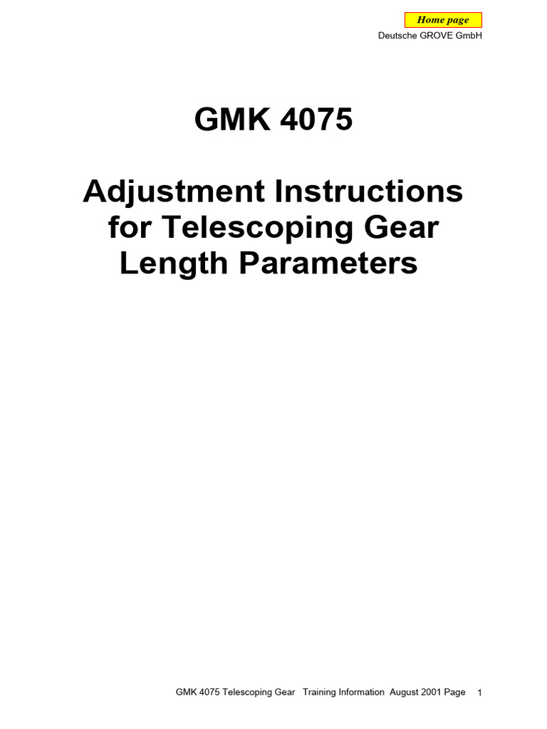 Tele length parameter adjustments pdf