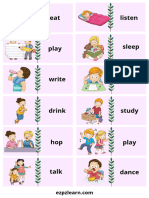 Action Verbs Dominoes Game Words PDF