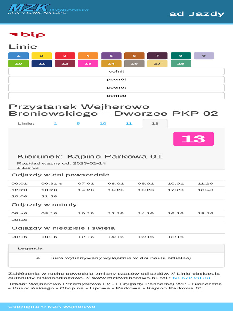 Rozk ad Jazdy MZK Wejherowo PDF