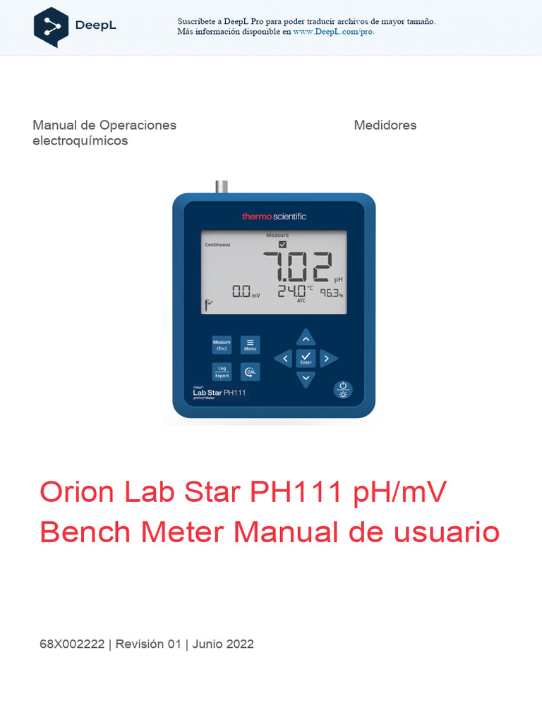 TFSAssets LED Manuals Orion Lab Star PH111 PH Meter Manual
