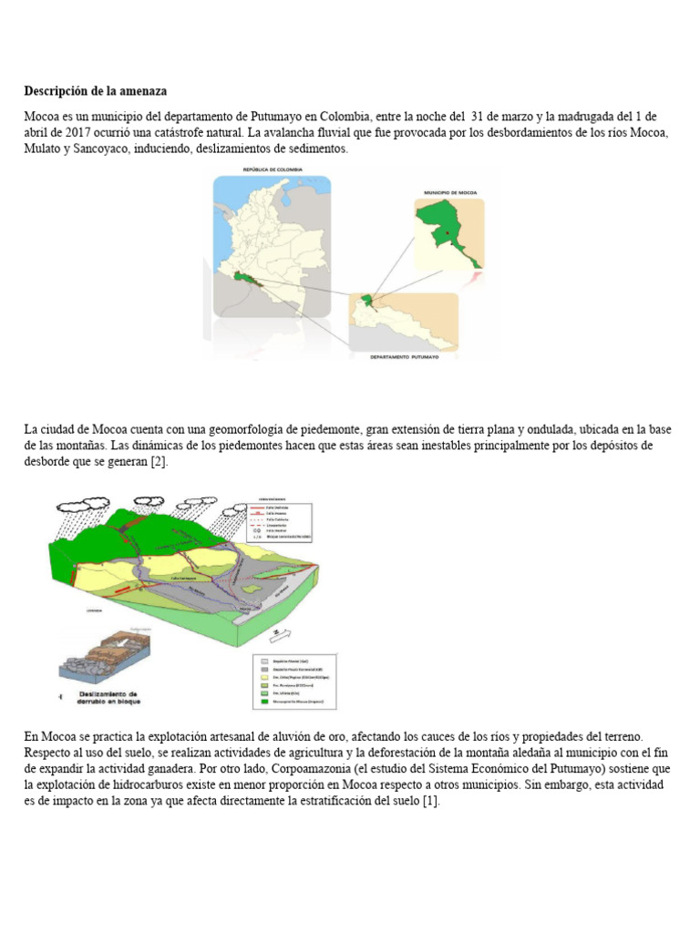 Mocoa Es Un Municipio Del Departamento de Putumayo en Colombia | PDF