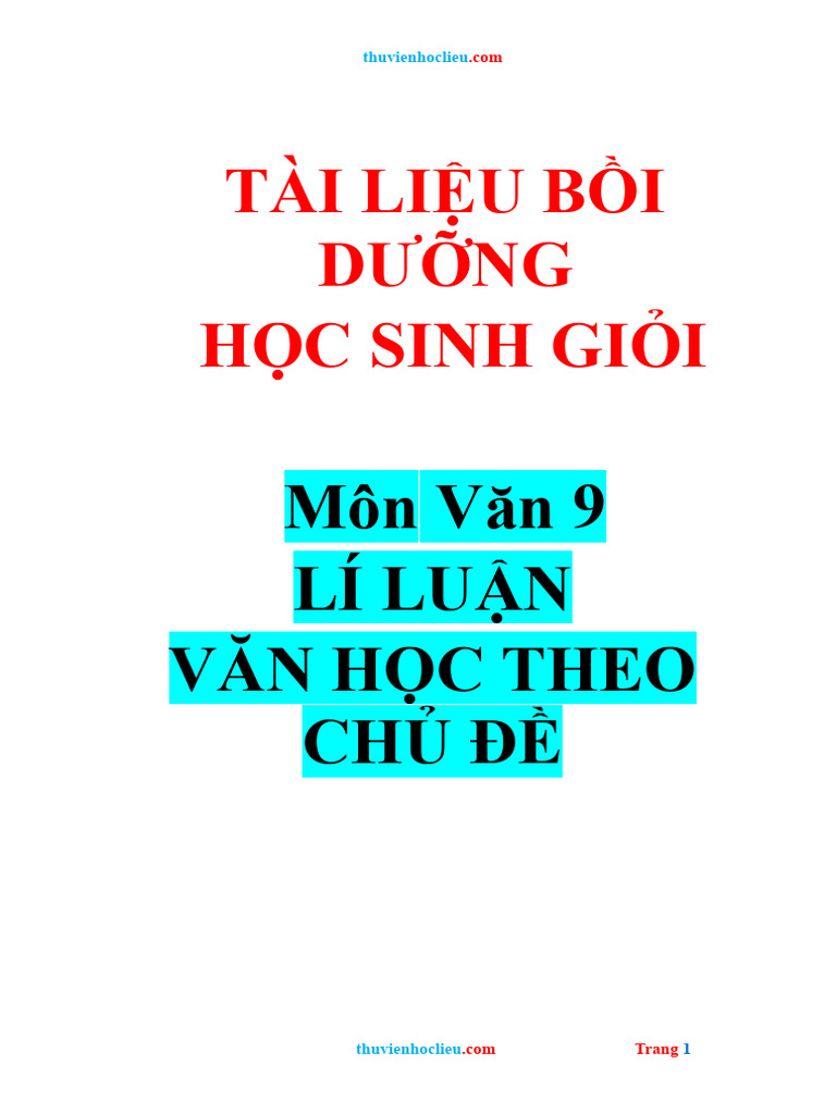 Thuvienhoclieu.com Boi Duong HSG Ngu Van 9 Li Luan Theo Chu De | PDF
