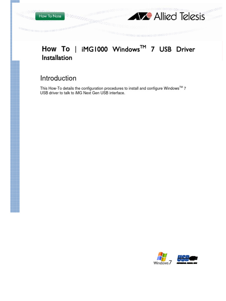 Windows 7 USB Driver Setup Guide | PDF | Device Driver | Usb