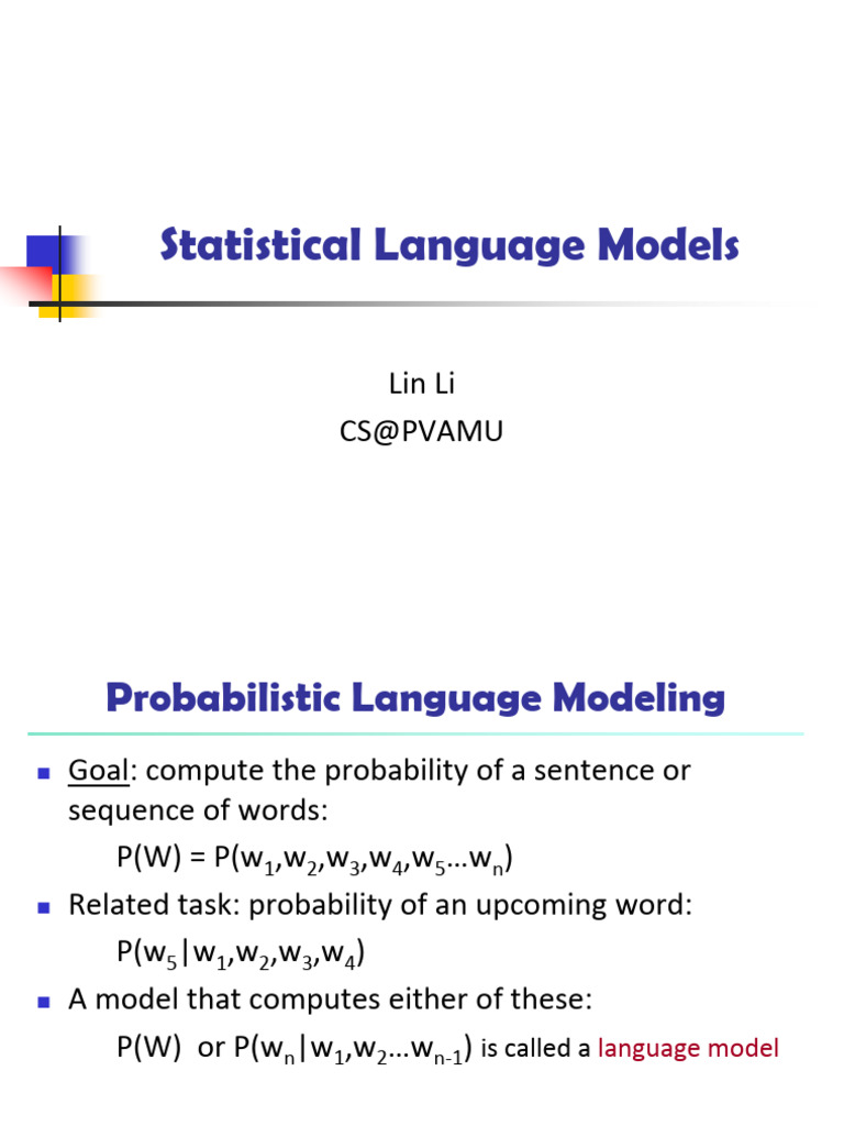 Lecture - 3 - Statistical Language Models | PDF