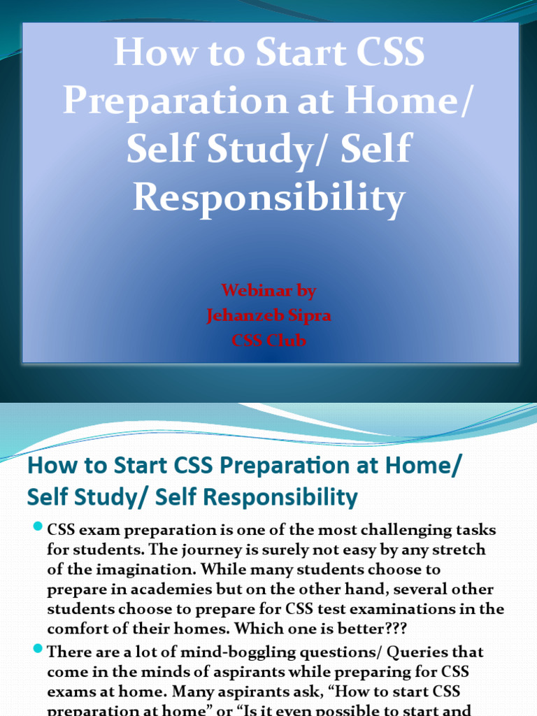 HOw TO Start CSS Preparation UAF | PDF