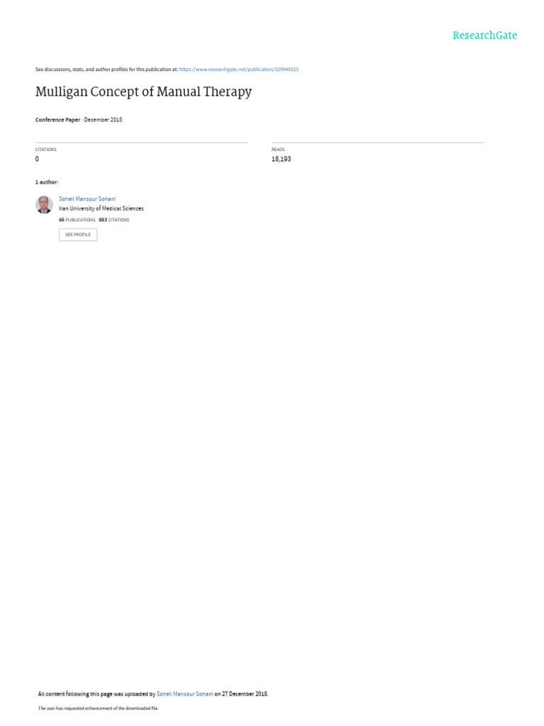 Mulligan Conceptof Manual Therapy PDF