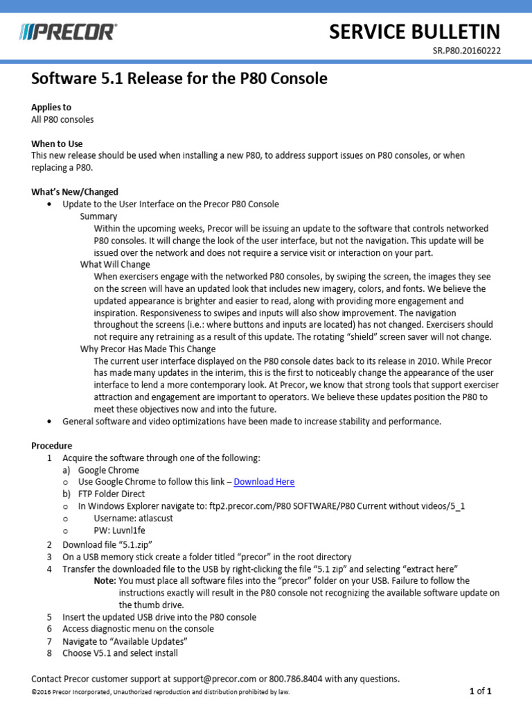 SR.P80.20160222 Software 5.1 Release For The P80 Console | PDF ...