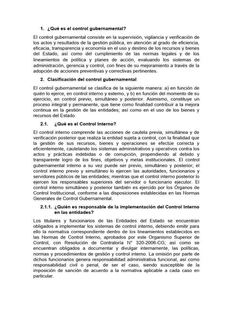 Qué Es El Control Gubernamental | PDF
