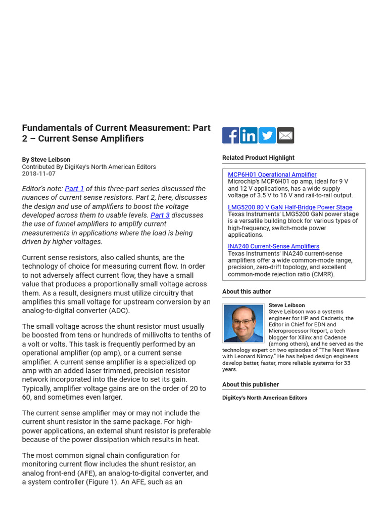 Sense Amplifier | PDF | Operational Amplifier | Electronic Circuits
