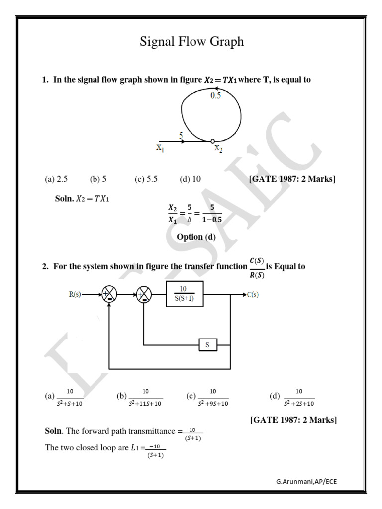 SFG Questions Gate | PDF | Systems Theory | Applied Mathematics