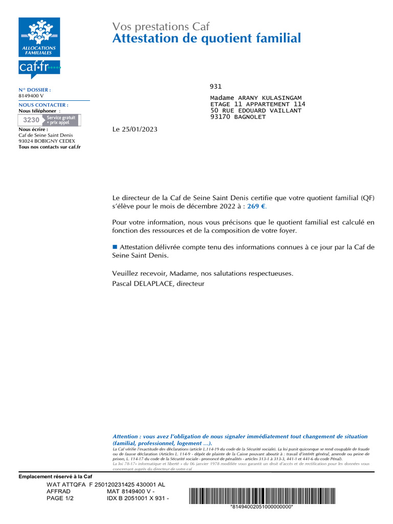 Quotient Familial | PDF
