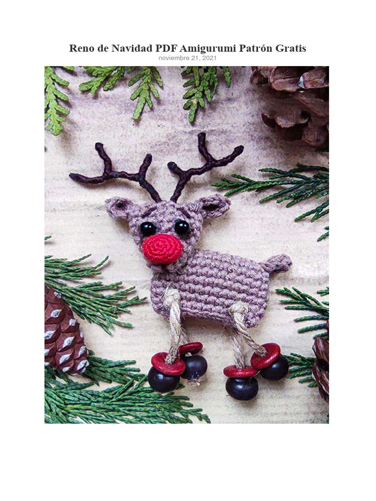 Reno de Navidad PDF Amigurumi Patron Gratis | PDF