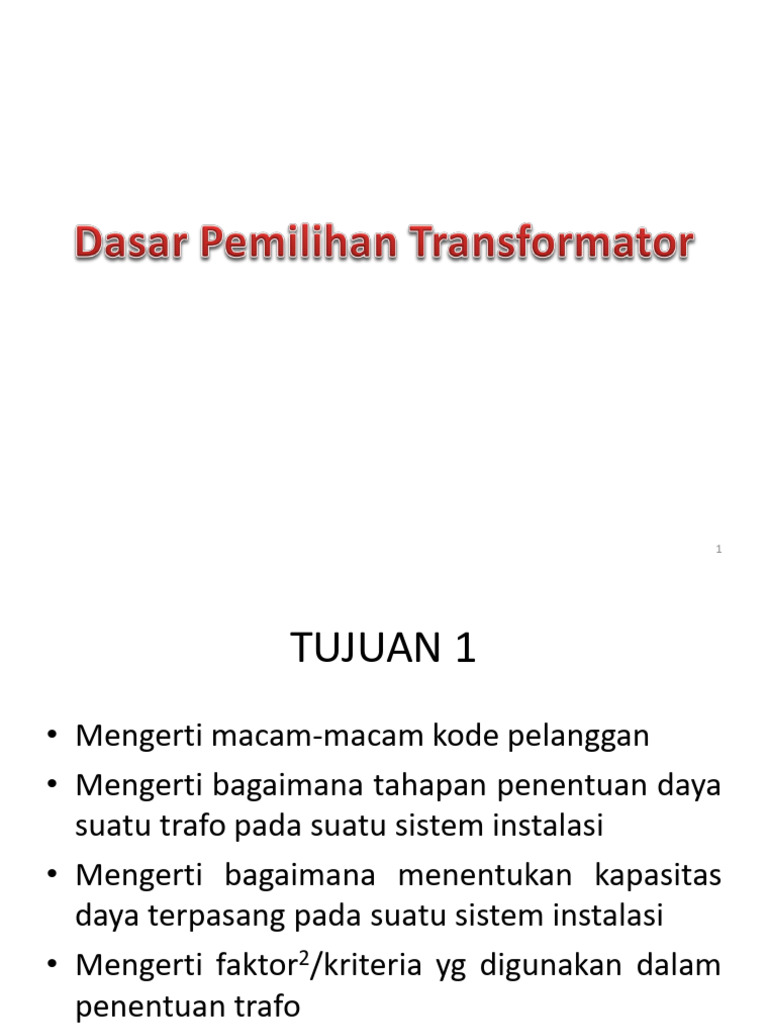 Pemilihan Trafo | PDF