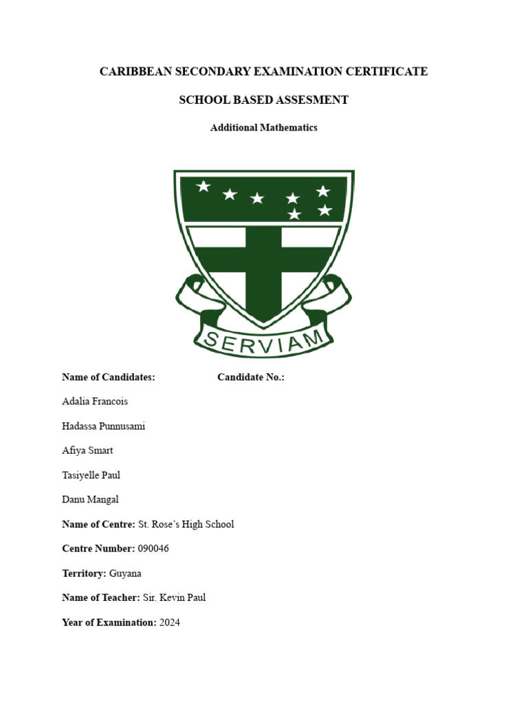 Group 3 Sba Add Math | PDF