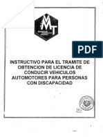 Instructivo de Vice Ministerio de Transporte para Tramite de Licencia para Personas Con Discapacidad (03 Diciembre 2007)