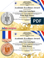 Certificate For Recognition Academic - Subject - Excellence - Guest Speaker