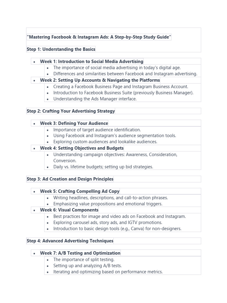 Mastering Facebook & Instagram Ads Guide | PDF | Career & Growth | Business