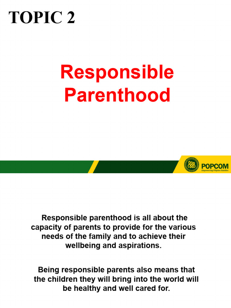 Topic 2 - Responsible Parenthood - Sessions 1-4 | PDF