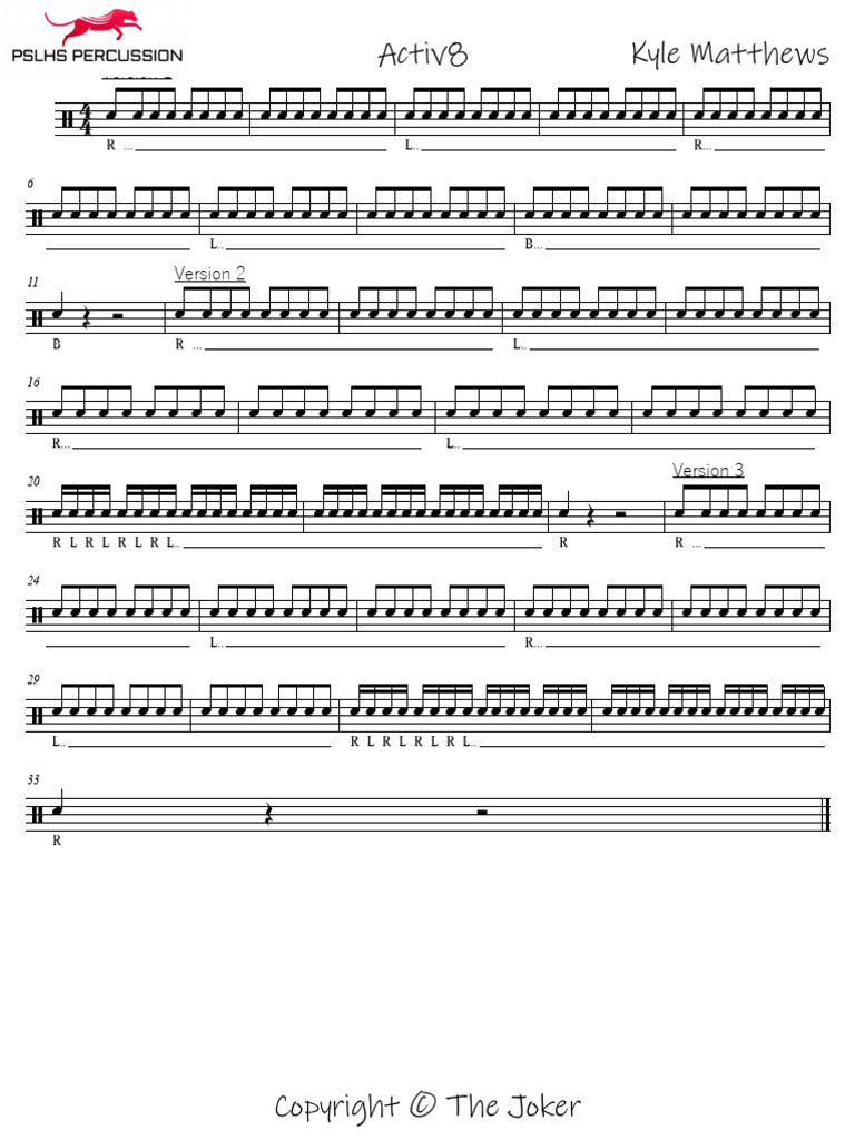 PSLHS 23 Drumline Audition Packet Snare PDF