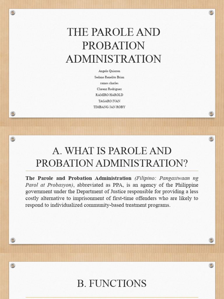 Parole And Probation Administration