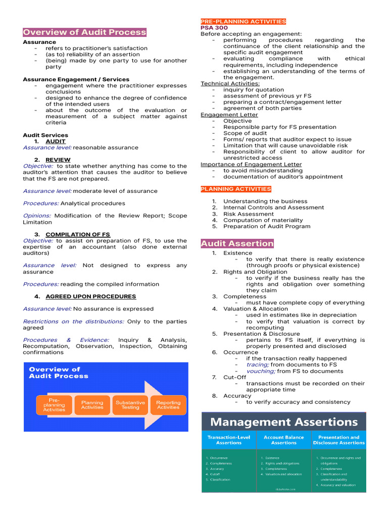 Audit Process Overview and Assurance | PDF | Finance & Money Management