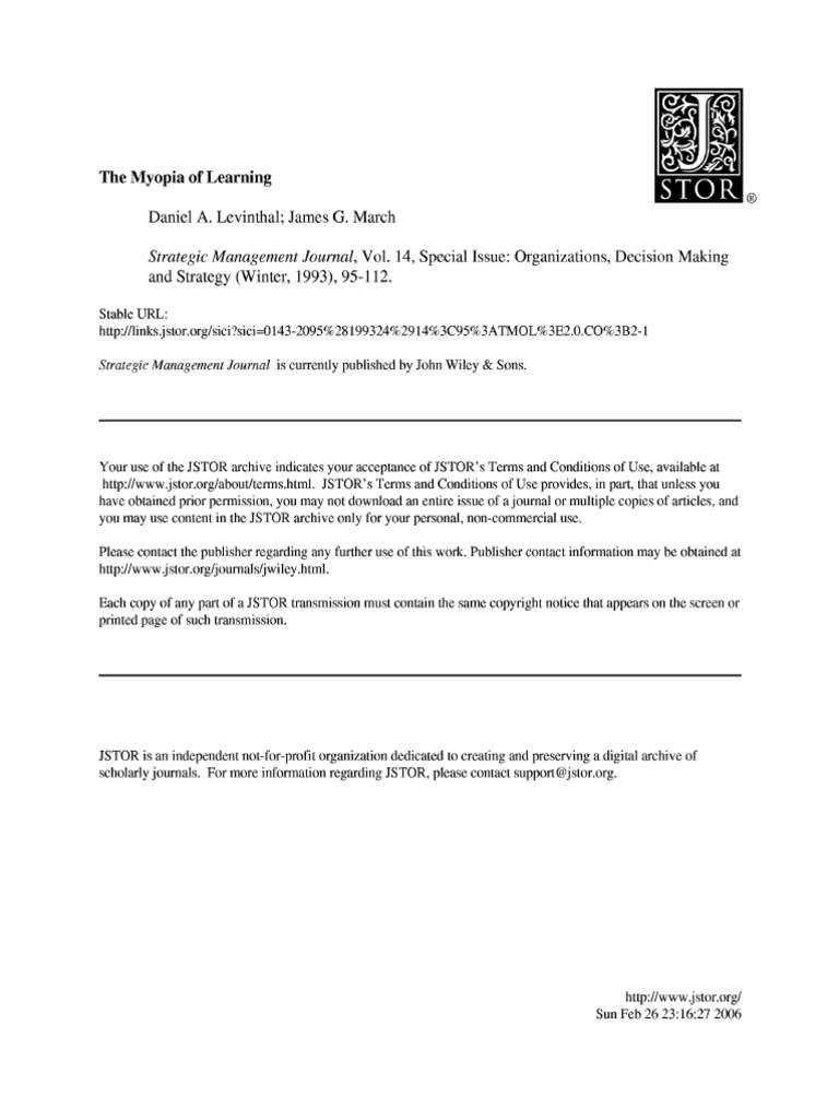 Levinthal March 1993 SMJ PDF