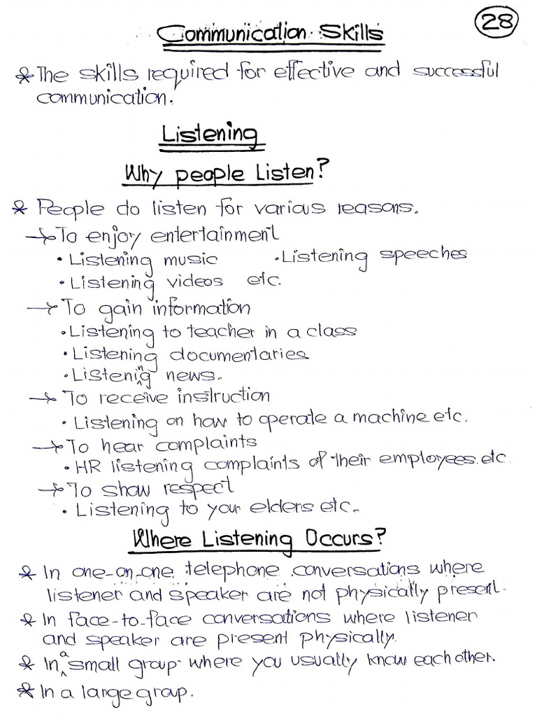 Listening Notes YouTube Lectures (Communication Skills) | PDF