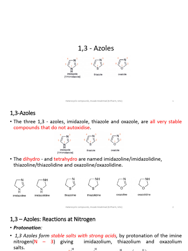 1,3-Azoles: Properties and Reactions | PDF