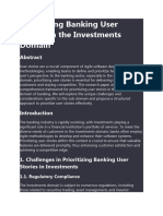 Prioritizing Banking User Stories in The Investments Domain