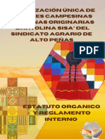 Alto Peñas Estatuto Orgánico y Reglamento Interno de La Federación Departamental Unica de Mujeres Campesinas Indígenas Originarias de La Paz