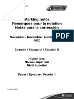 Spanish B Paper 1 HL Markscheme Spanish