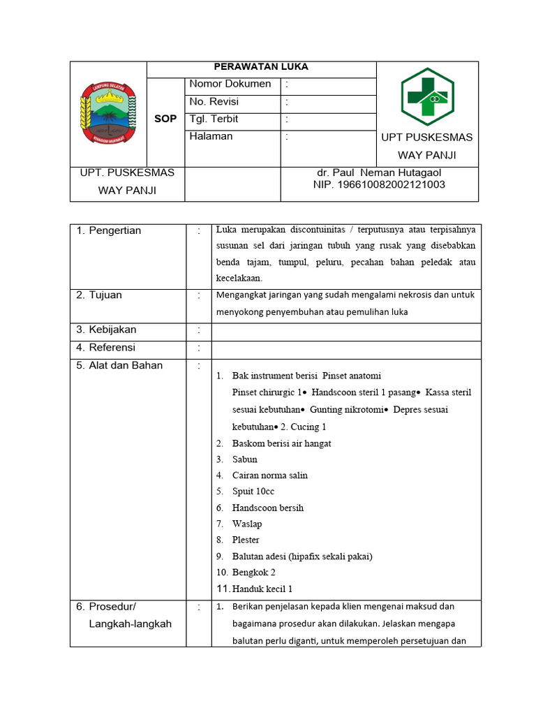 Sompral penggunaan alat kesehatan untuk perawatan luka