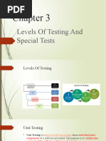 Chapter 3 Levels of Testing and Special Tests