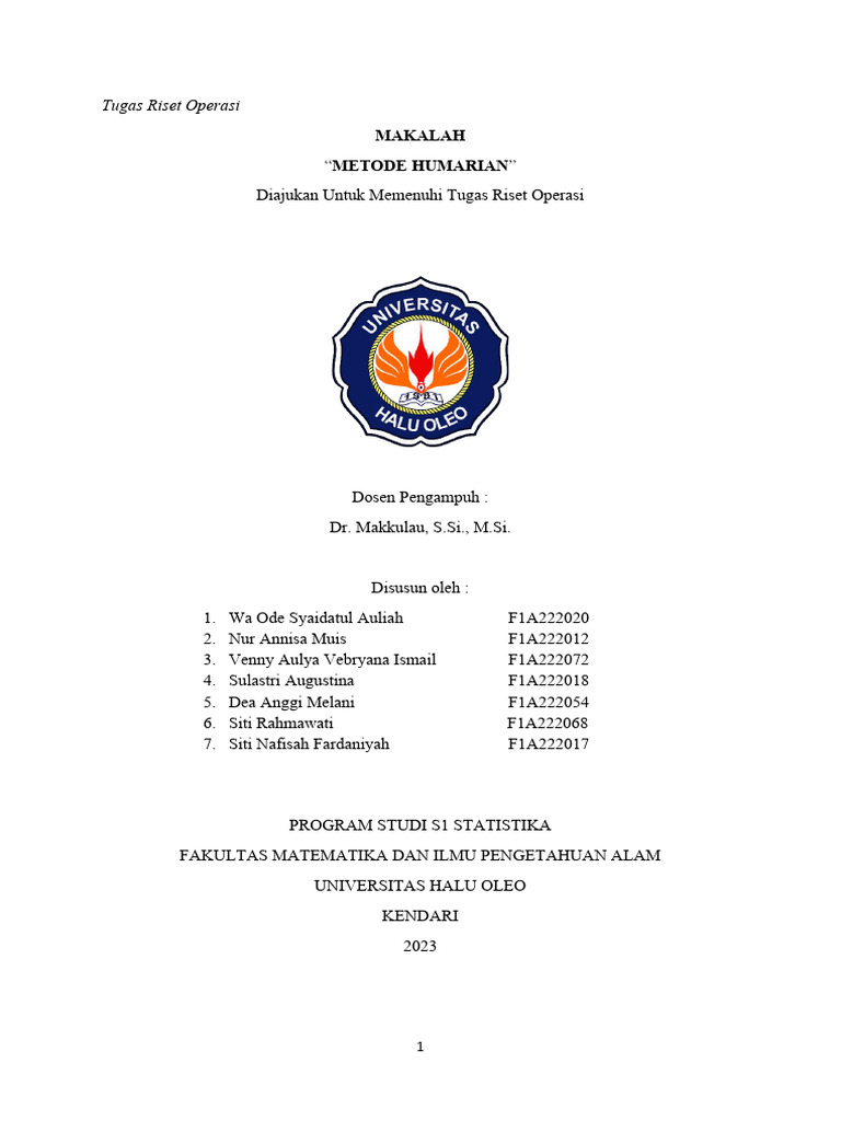 Makalah Riset Operasi | PDF