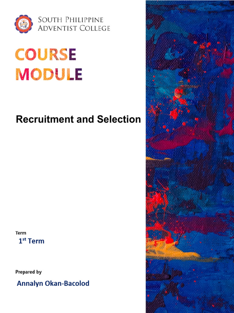 Recruitment and Selection Course Module | PDF