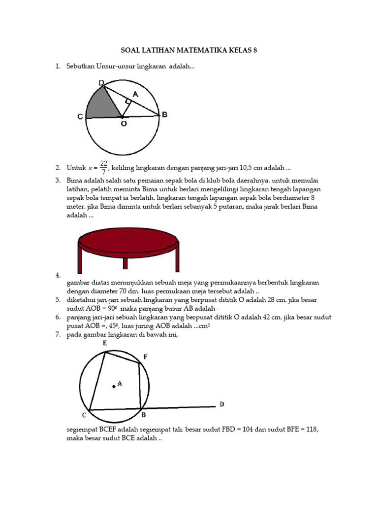 Soal Latihan Matematika Kelas 8 Pdf