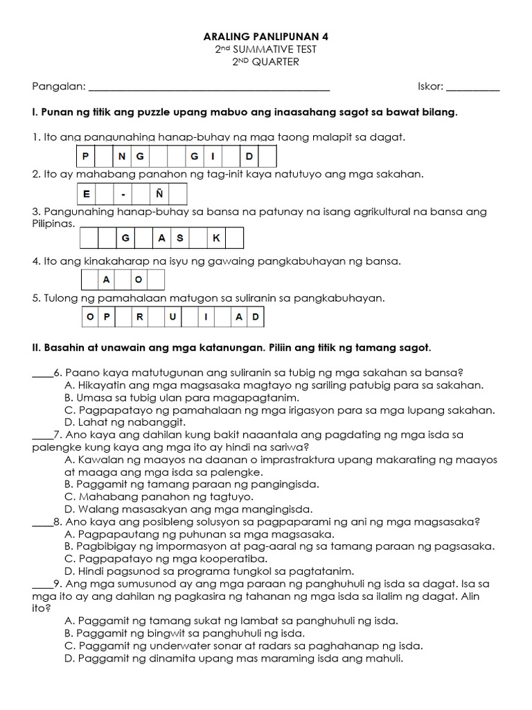 Araling Panlipunan 4: ND ND | PDF
