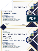 Academic Award Certificate