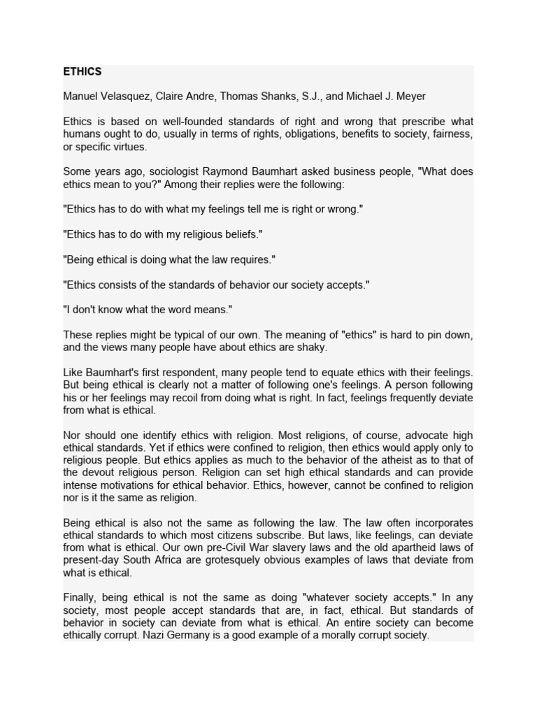 Understanding Ethics and Values | PDF