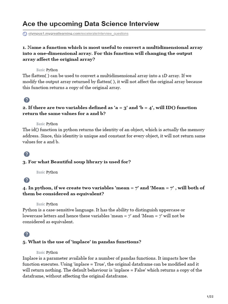 Python Interview Questions | PDF