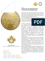 1oz Goldmuenze Kanada Maple Leaf 2021 Datenblatt