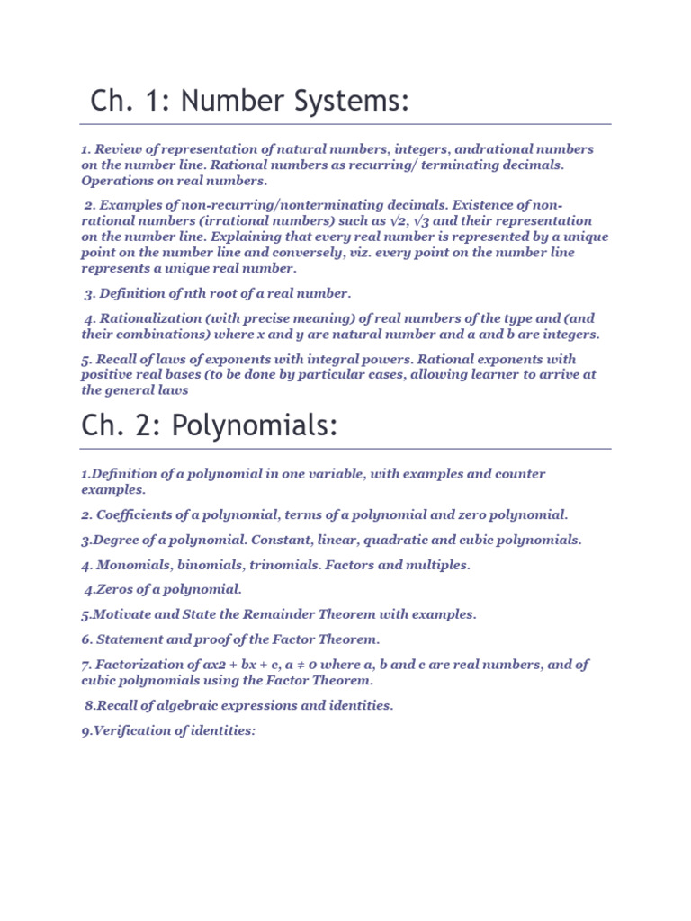 Cbse Ix Mathematics Syllabus 202324 PDF