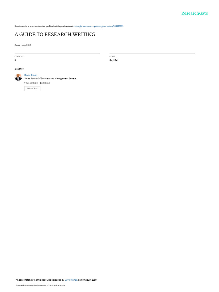 A Guide To Research Writing | PDF