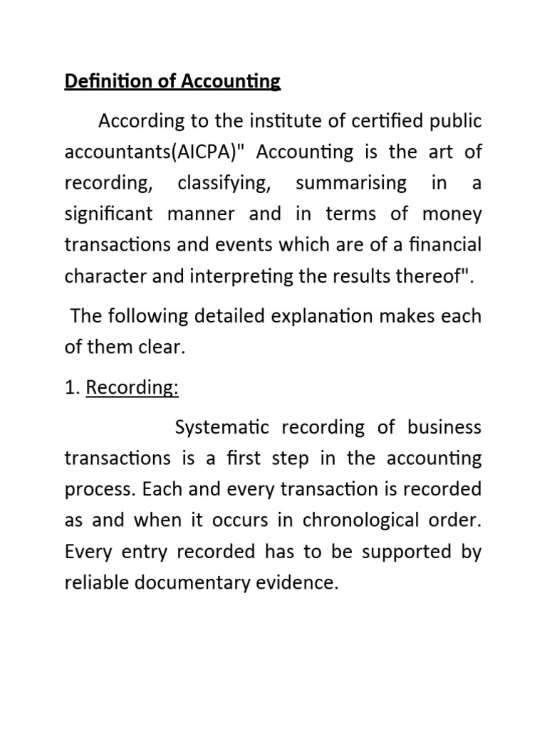 Definition of Accounting | PDF
