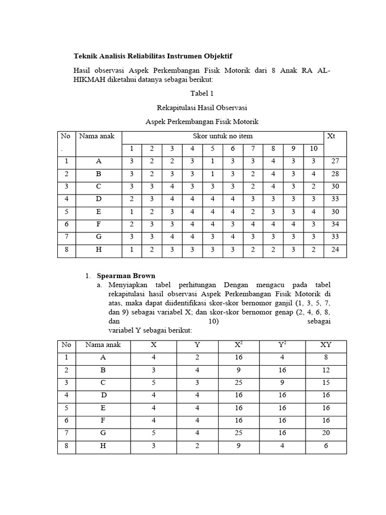 Analisis Reliabilitas Instrumen Pendidikan | PDF | Metode & Bahan Ajar