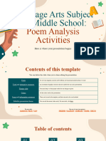 Language Arts Subject For Middle School Poem Analysis Activities