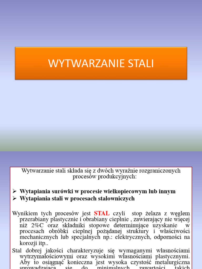 2018 Wytwarzanie Stali | PDF
