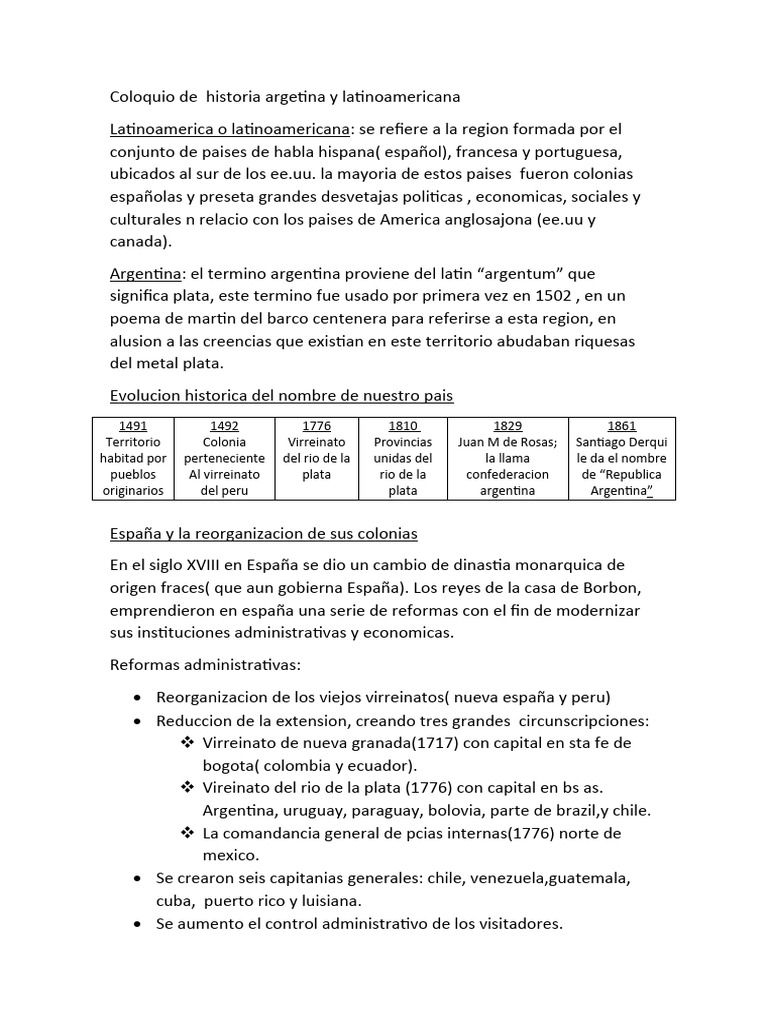 Coloquio de Historia Argetina y Latinoamericana | PDF