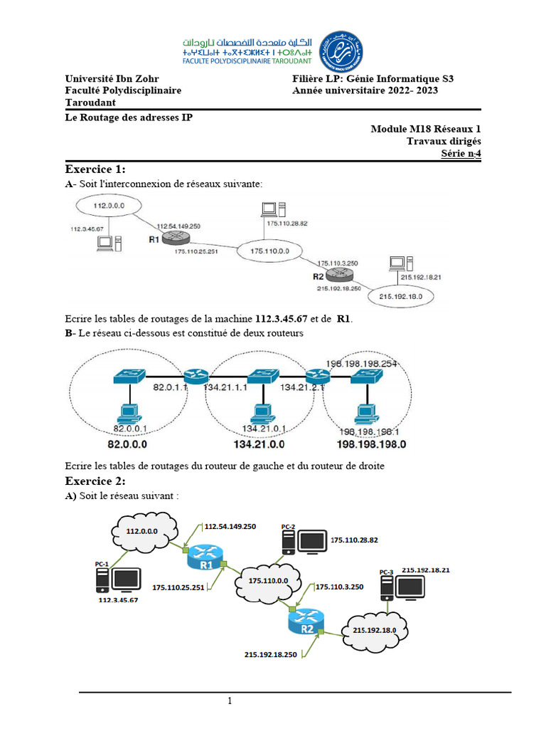 Tables de routage IP en réseaux Ethernet | PDF | Routage | Adresse IP